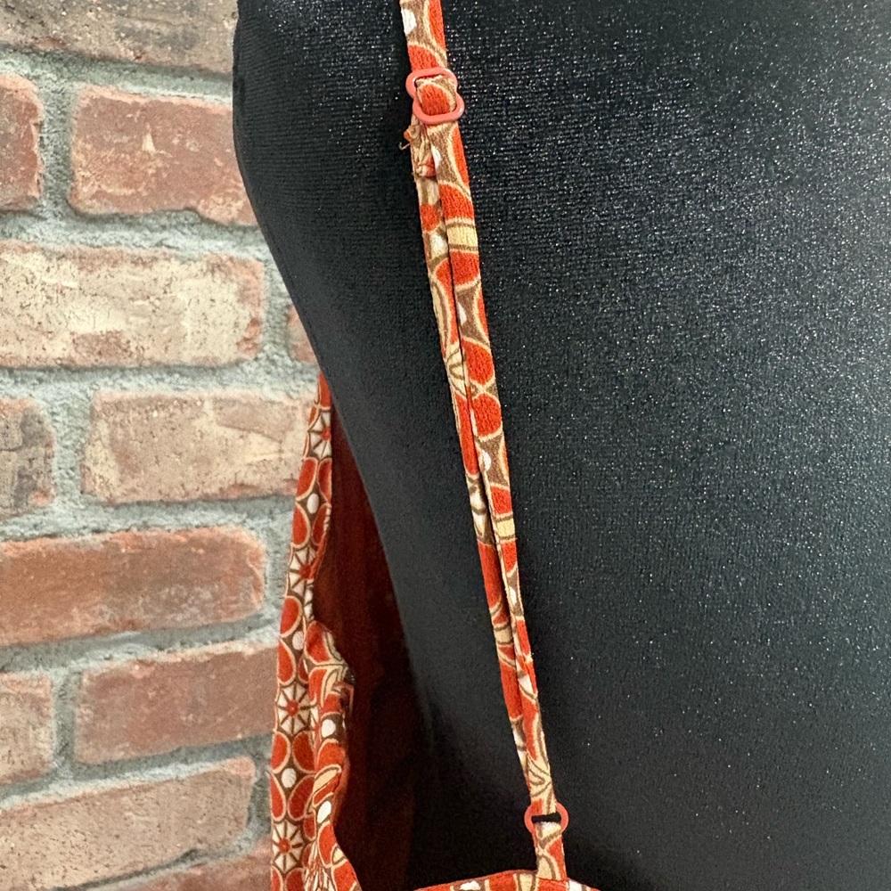LOFT Terracotta Patterned boho chic, spaghetti strap summer Maxi Dress - Picture 6 of 8